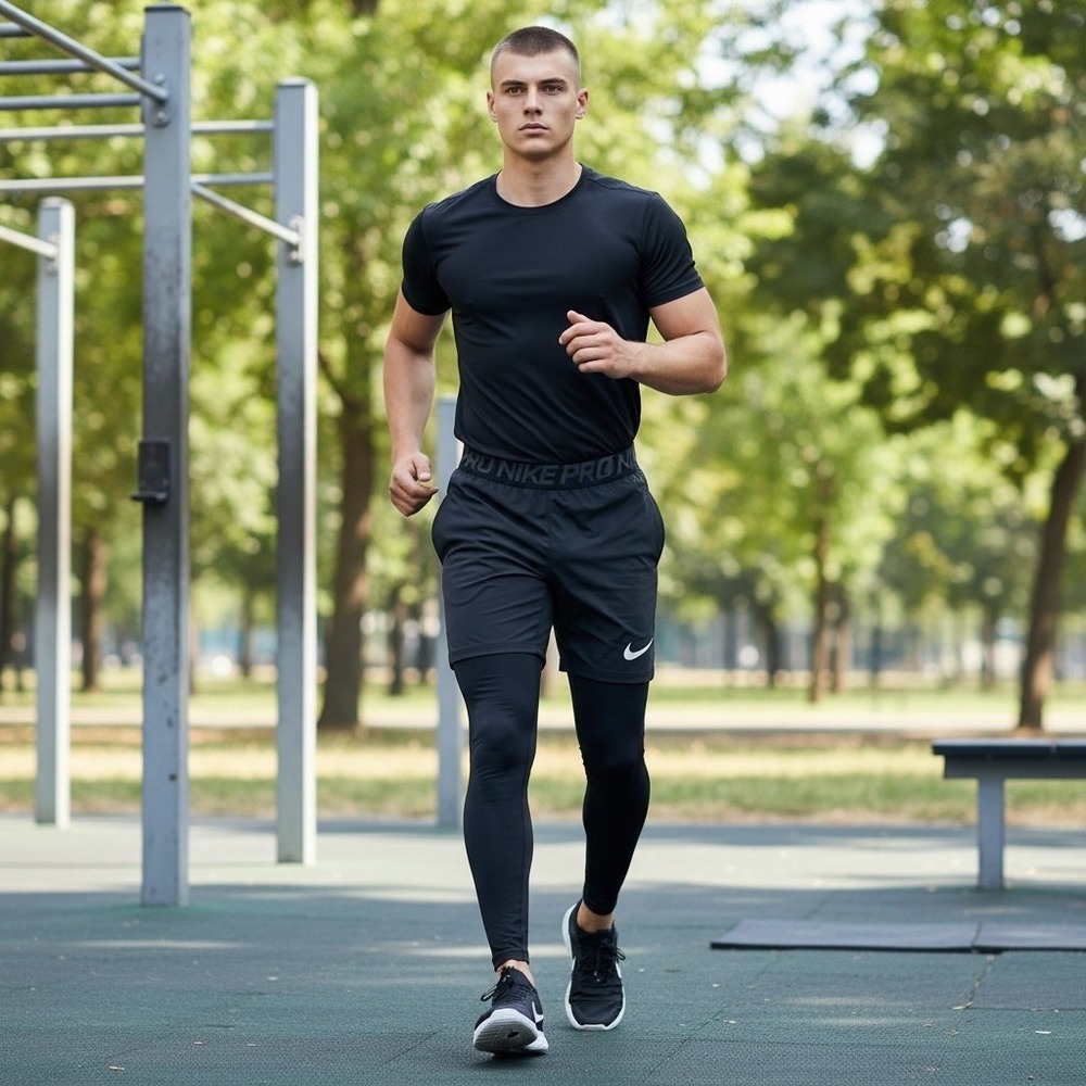 Nike Pro Dri-FIT Mens Compression Leggings Black Athletic‎ Training Pants Small